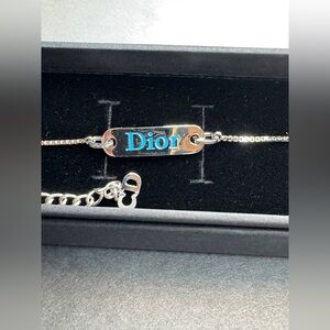 Christian Dior Silver "Dior" in Blue Bracelet